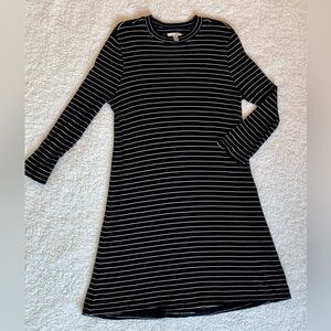 Black and White Long Sleeve Shirt Dress from Amuse Society